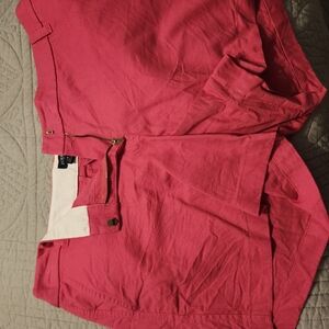 Pink Shorts with Gold Button